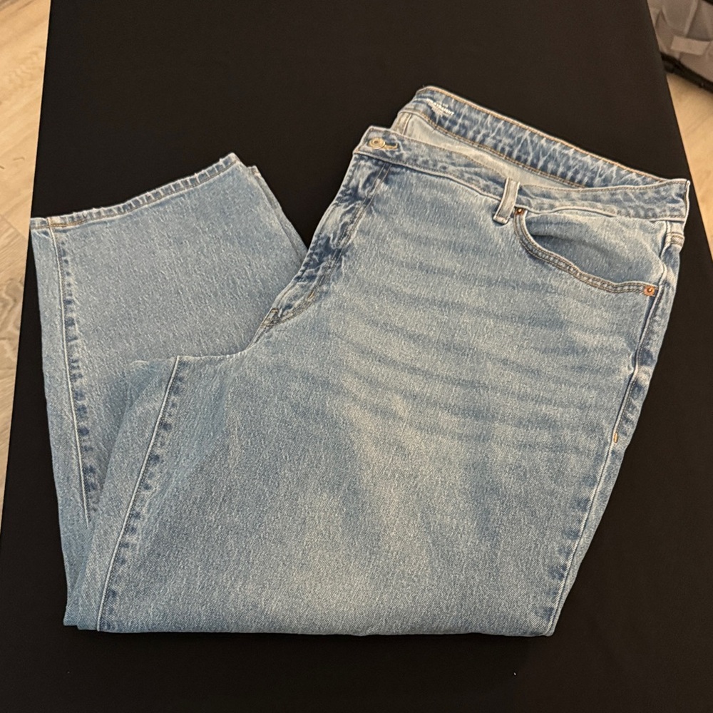 Old Navy Classic Blue High-Rose OG Straight Leg Jeans